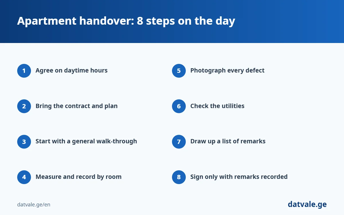 Black frame apartment handover step by step: 8 stages