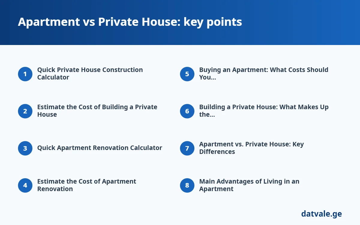 Apartment vs Private House — key points of the article