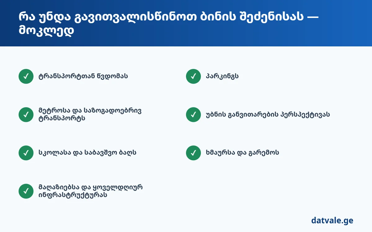რა უნდა გავითვალისწინოთ ბინის შეძენისას — მოკლე ჩამონათვალი