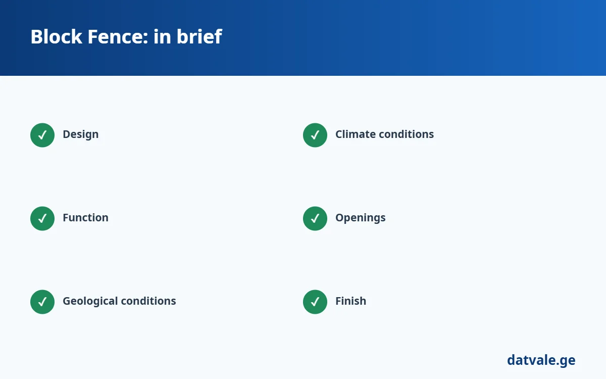 Block Fence — quick summary list