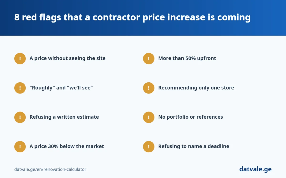 8 red flags of a contractor price increase
