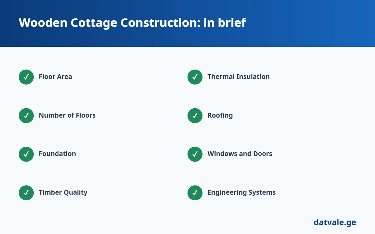 Wooden Cottage Construction — quick summary list