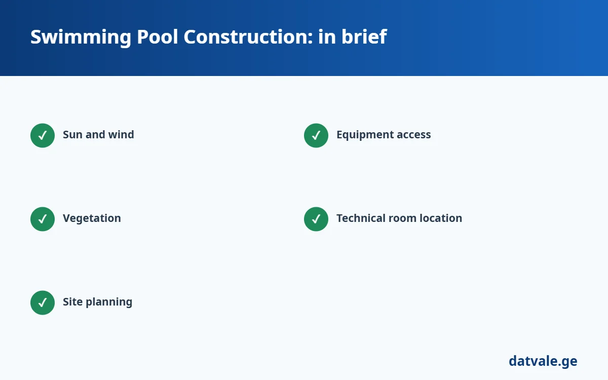 Swimming Pool Construction — quick summary list