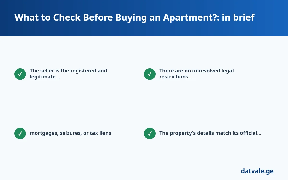 What to Check Before Buying an Apartment? — quick summary list